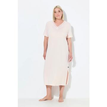 Camicia da notte con modal, ricami traforati e mezze maniche