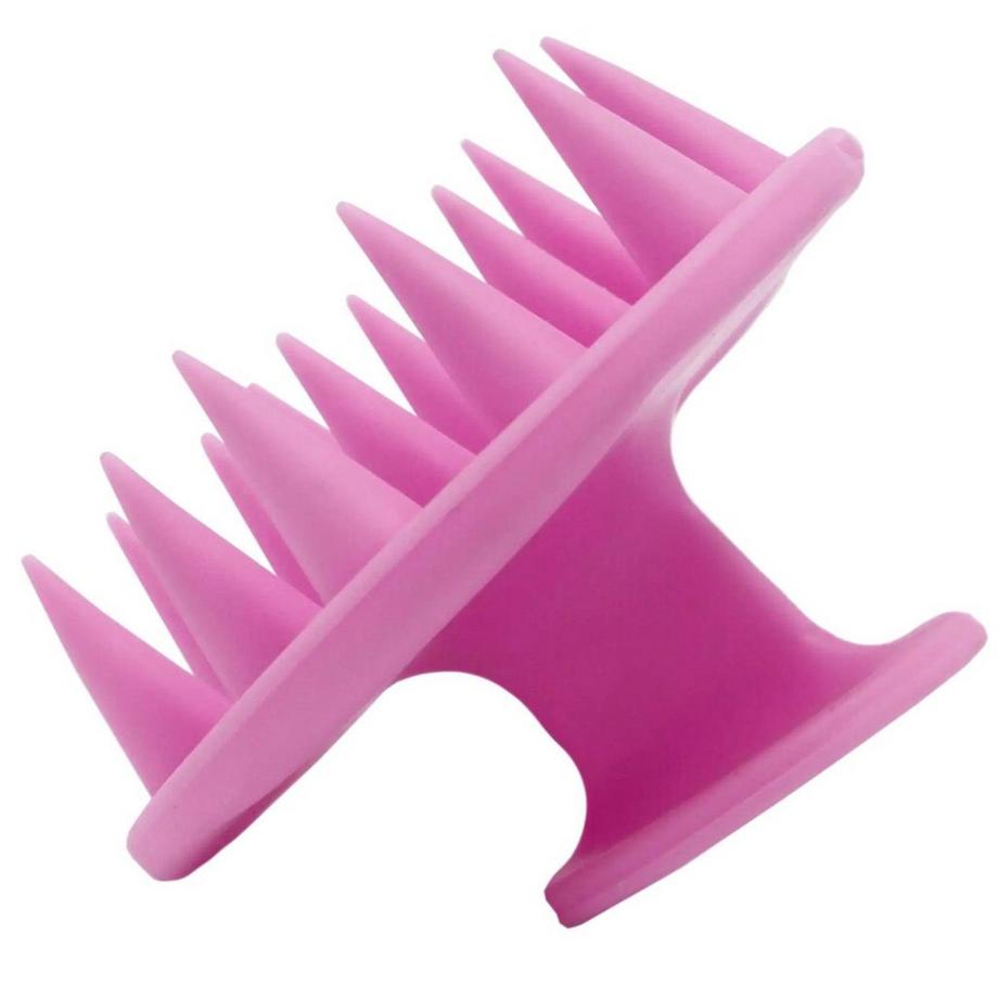 Brosse en silicone pour massage du cuir chevelu - Rose