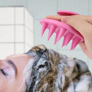 B2X  Spazzola in silicone per massaggio del cuoio capelluto - rosa 