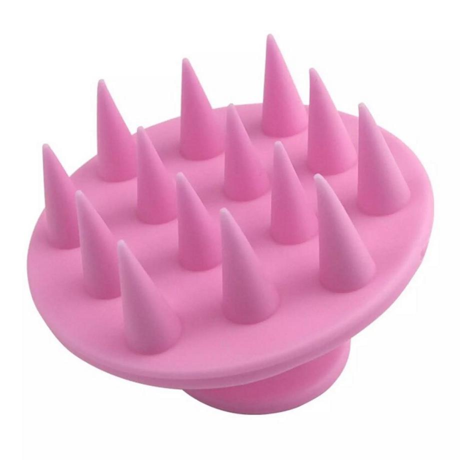 B2X  Brosse en silicone pour massage du cuir chevelu - Rose 
