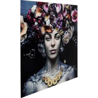 KARE Design Bild Glas Flower Art Lady 80x80cm  
