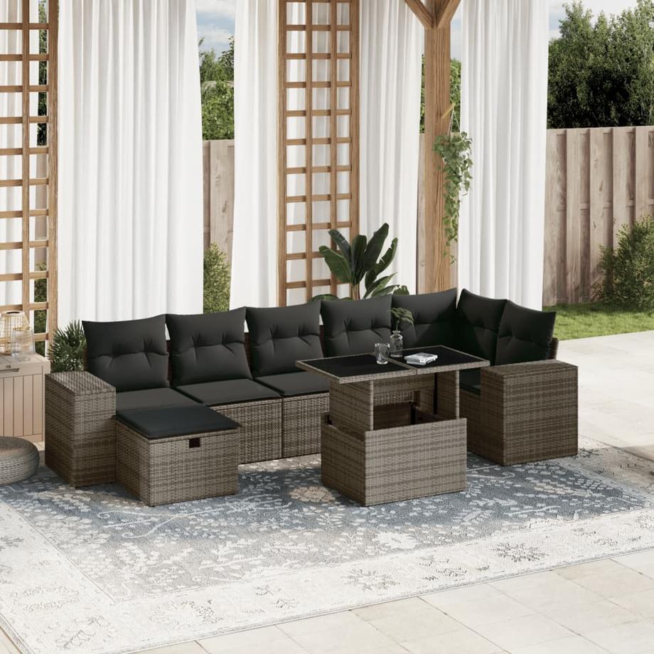 VidaXL Ensemble de canapés de jardin rotin synthétique  