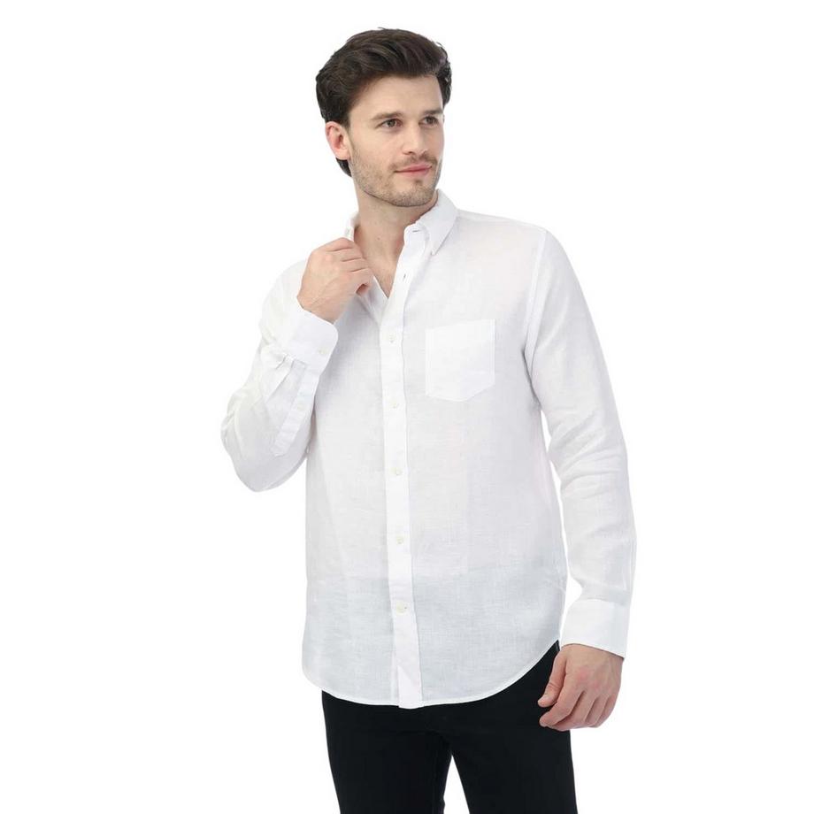 Camicia Regolare Lino Manica Lunga