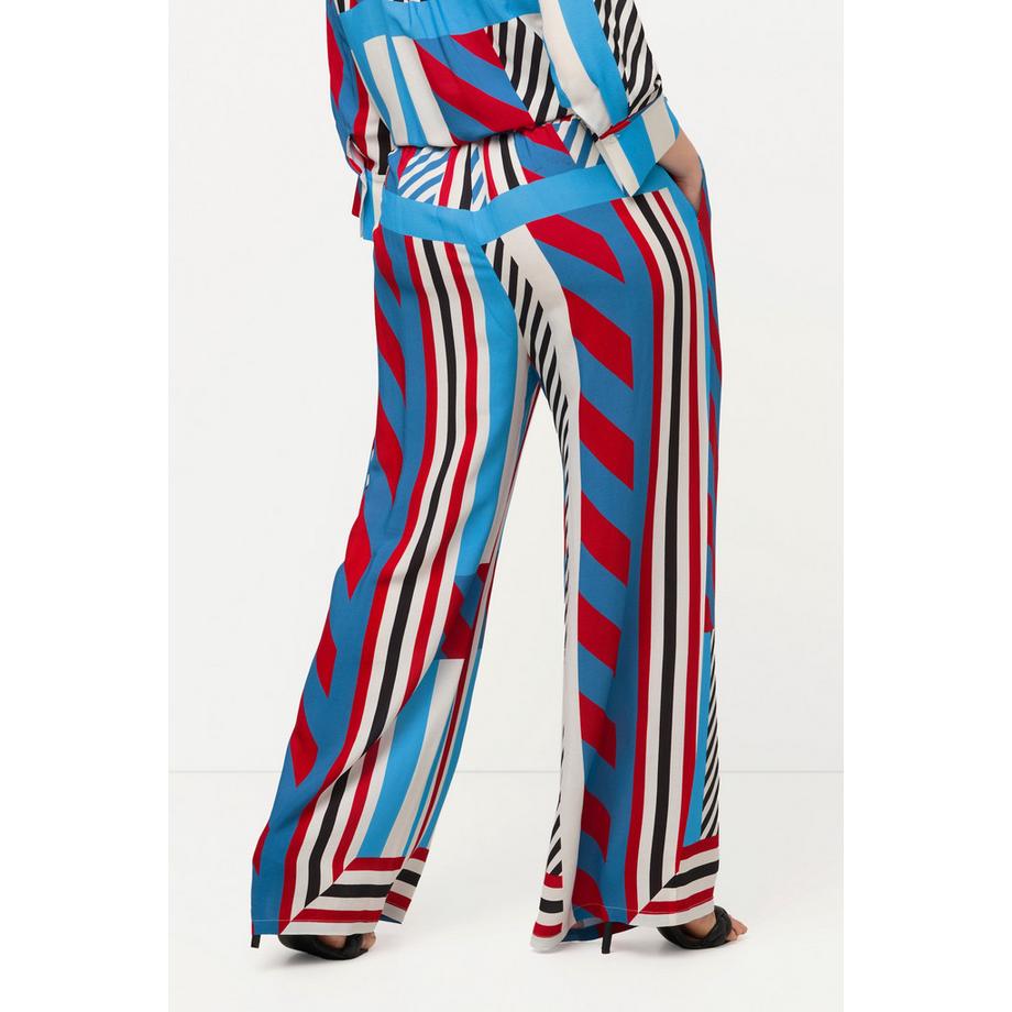 Ulla Popken Pantalon Marlene graphique jambe large taille élastique  