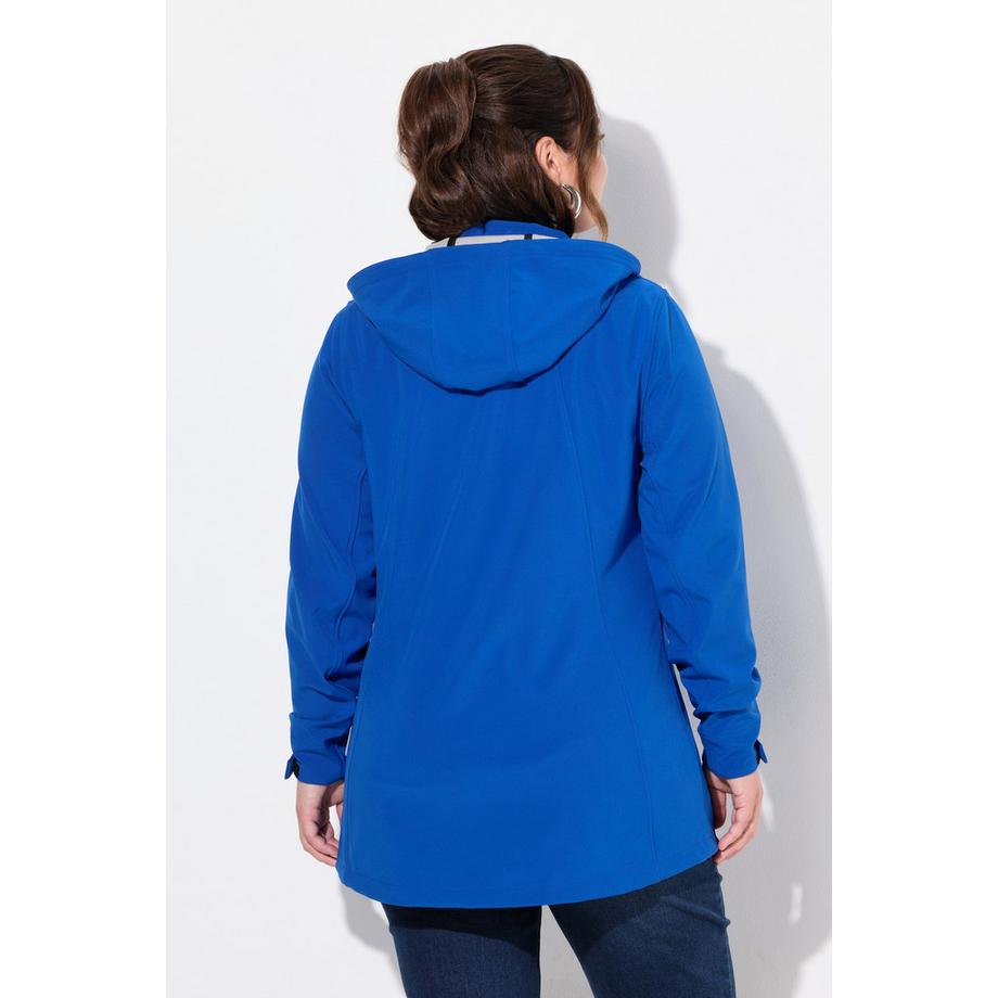 Ulla Popken HYPRAR Giacca lunga Softshell impermeabile a trapezio con cappuccio  