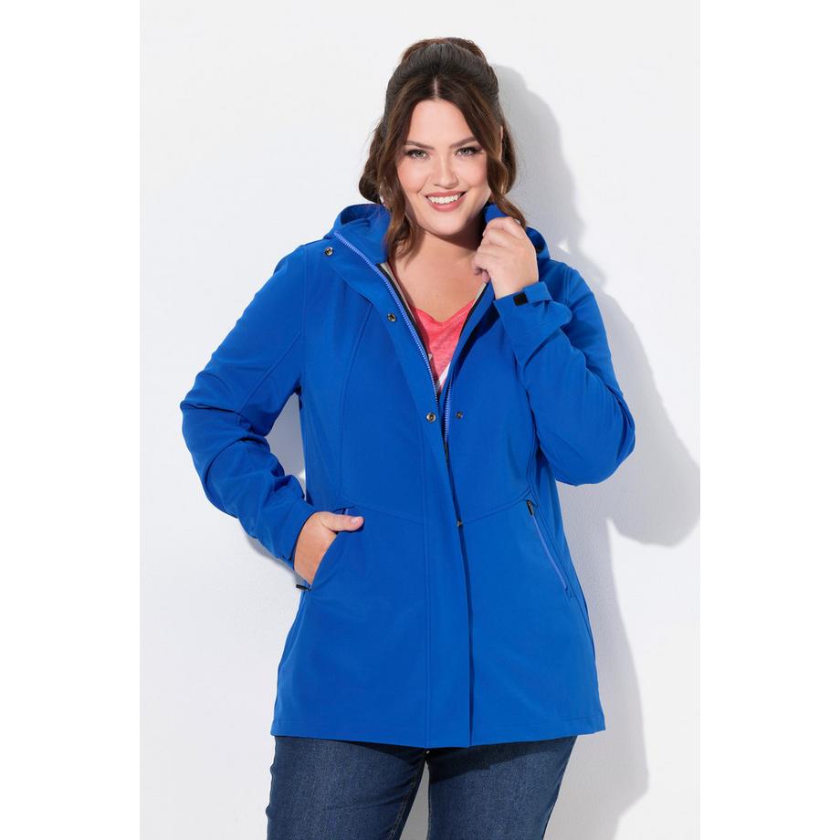 Ulla Popken HYPRAR Giacca lunga Softshell impermeabile a trapezio con cappuccio  