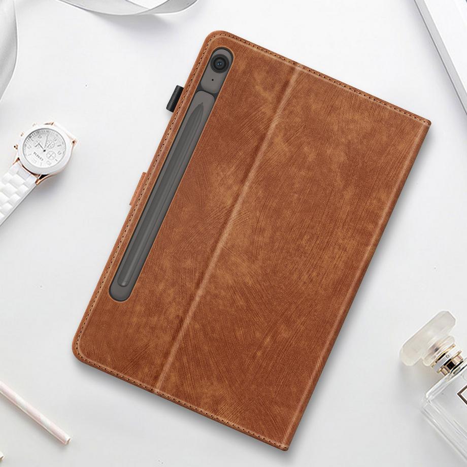 Avizar  Étui Folio Galaxy Tab S9 et S9 FE Marron 