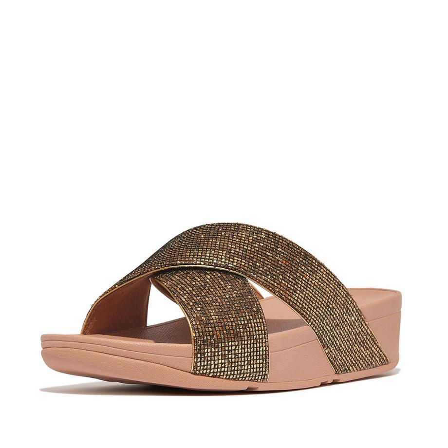 Fitflop Lulu Cross Slide Glitterball Sandalen  