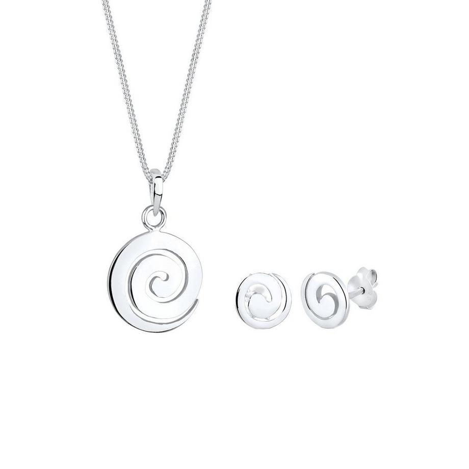 Elli  Schmuckset Spirale Anhänger Set Ohrstecker 