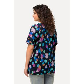 Ulla Popken  T-shirt dal taglio oversize con pallini, scollo a girocollo e mezze maniche 