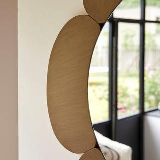 Tikamoon Spiegel mit hellem Mindiholz-Rahmen 110 x 110 cm Sara  