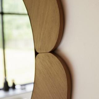 Tikamoon Spiegel mit hellem Mindiholz-Rahmen 110 x 110 cm Sara  