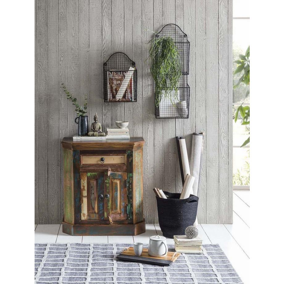 mutoni Étagère murale Vintage Factory 1 panier 28x15x45  