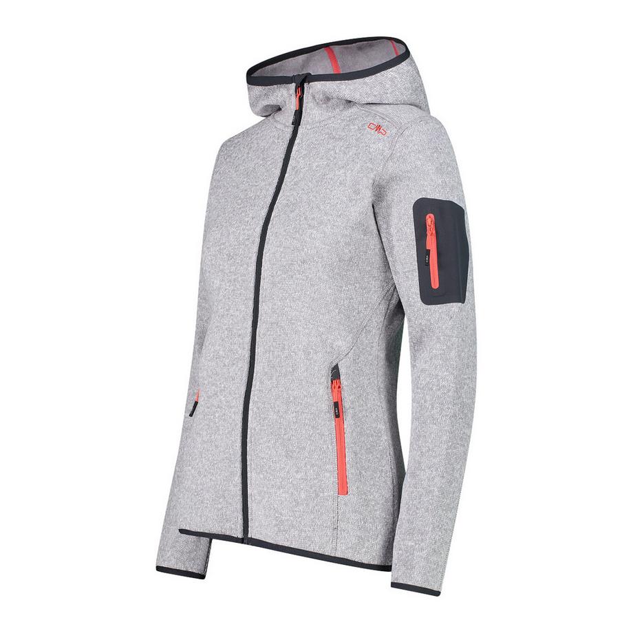 CMP Knit-Tech Giacca in Pile con Cappuccio  