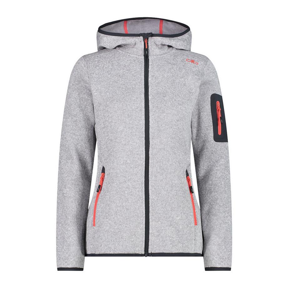 CMP Knit-Tech Giacca in Pile con Cappuccio  