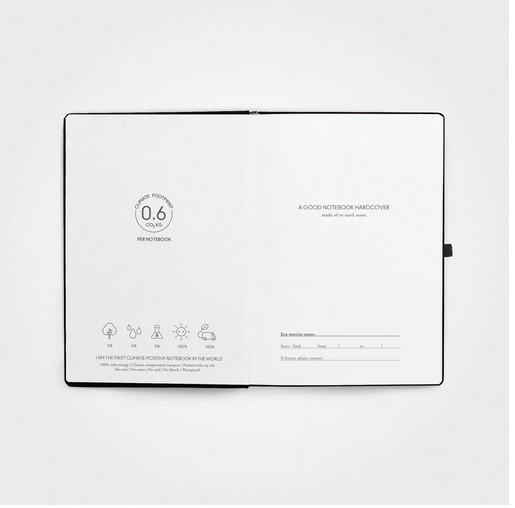 agood company Carnet de notes en papier de roche - A5 couverture rigide, Ligné  