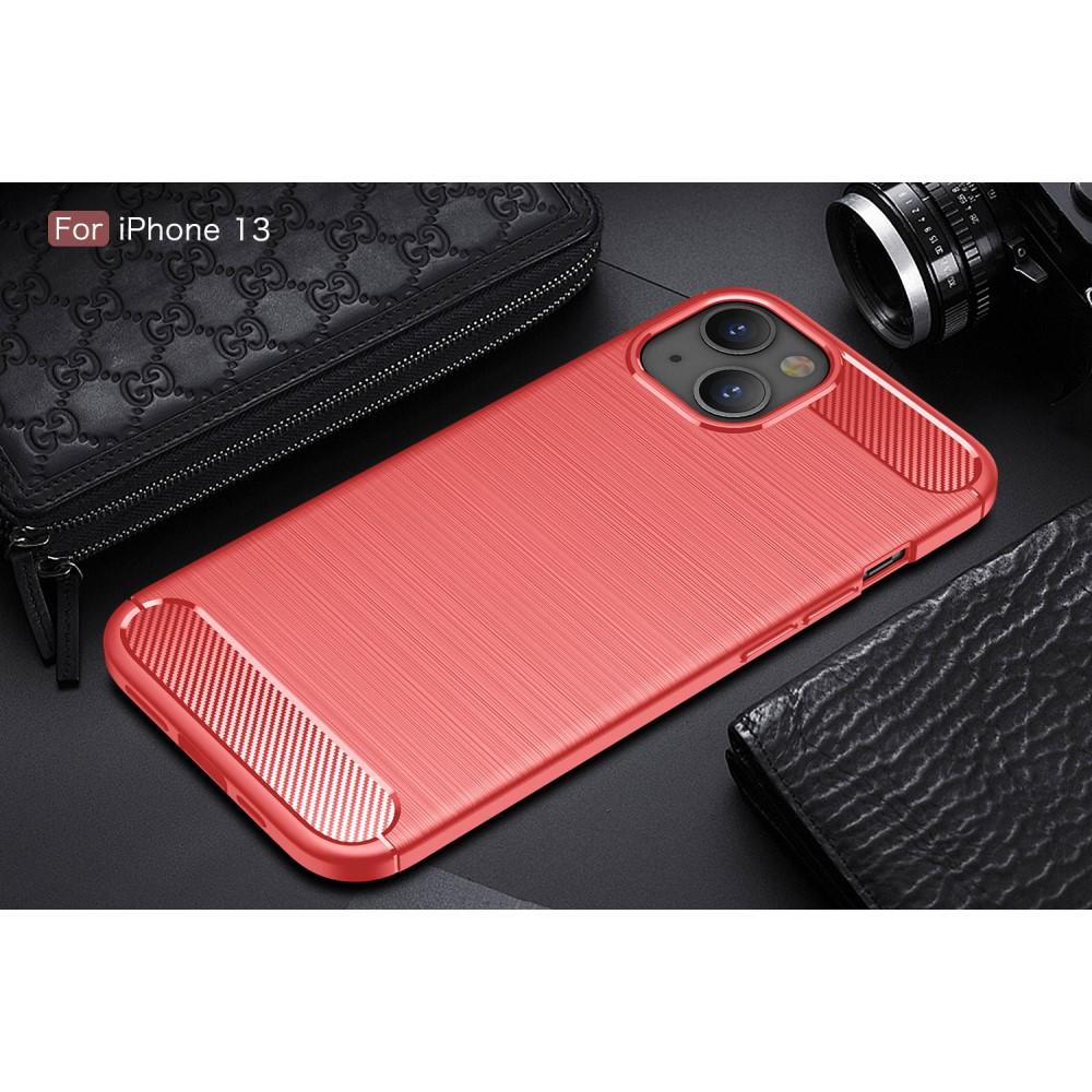 Cover-Discount  iPhone 13 - Custodia siliconica look metallo carbonio 