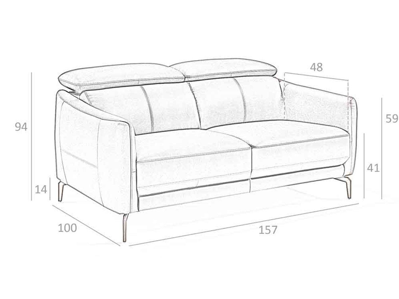 ANGEL CERDA 2-Sitzer-Sofa aus em Rindsleder  