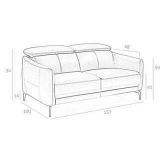 ANGEL CERDA 2-Sitzer-Sofa aus em Rindsleder  