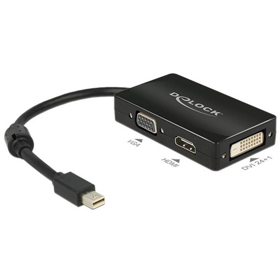 DeLock  DisplayPort / VGA / HDMI / DVI Adattatore [1x Spina Mini DisplayPort - 1x Presa VGA, Presa HDMI 