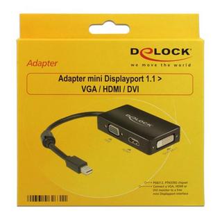 DeLock  Adaptateur mini Displayport vers VGA HDMI DVI passif 