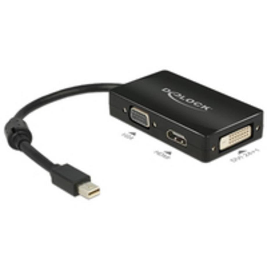 DeLock  DisplayPort / VGA / HDMI / DVI Adattatore [1x Spina Mini DisplayPort - 1x Presa VGA, Presa HDMI 