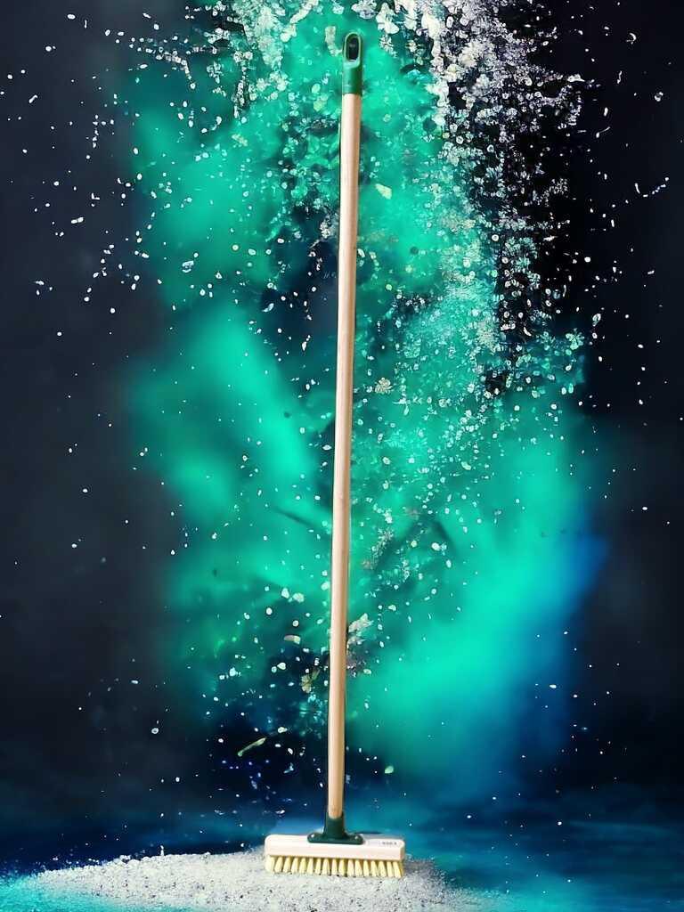 ultra clean spazzola ultra pulita con manico in legno  