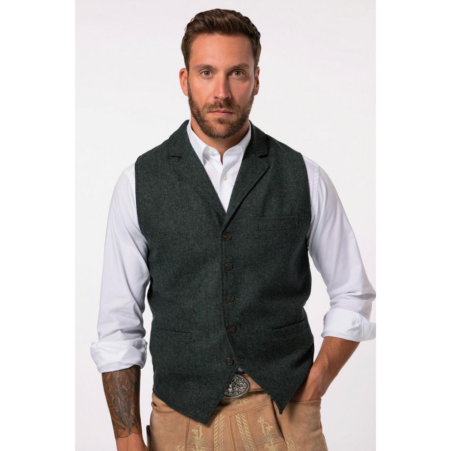 JP1880 Gilet in tweed FLEXNAMIC Revers Retro in maglia  