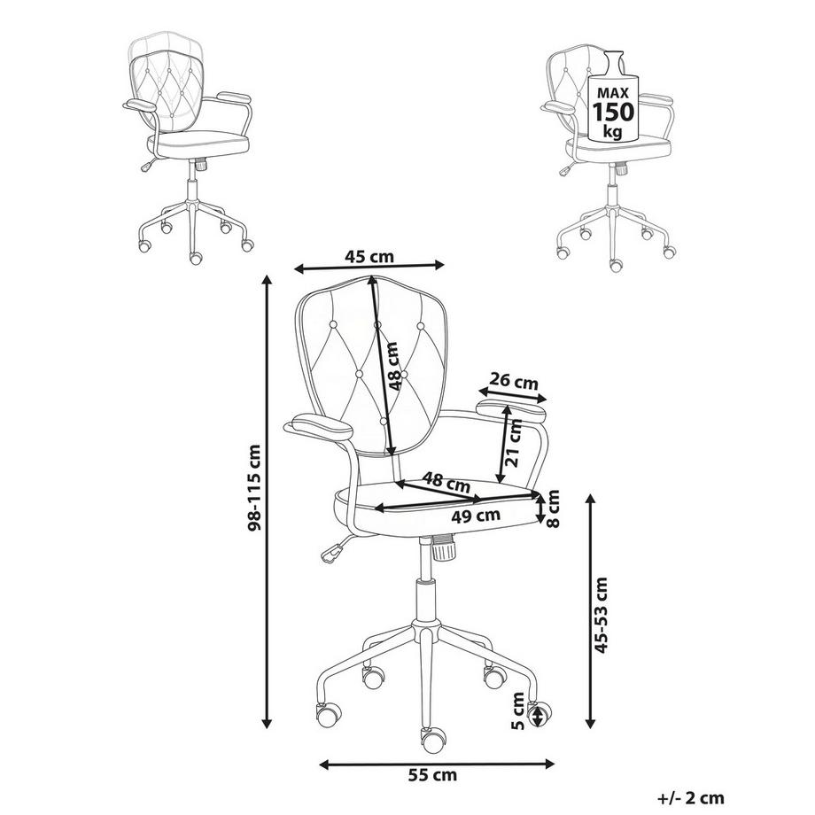 Beliani Chaise de bureau en Velours Glamour VELISSE  