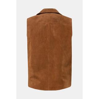 JP1880  Gilet di morbida pelle scamosciata con revers 