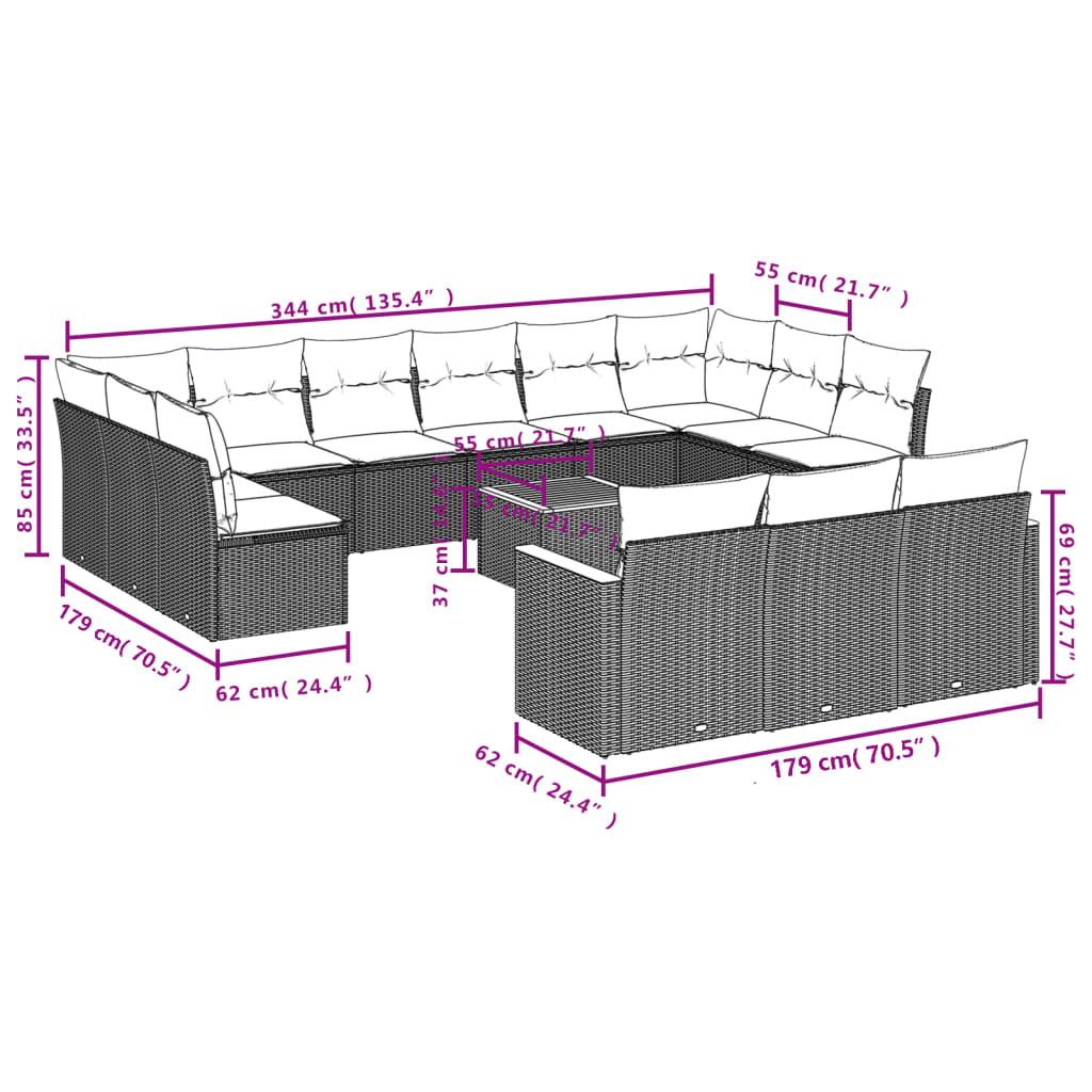 VidaXL Ensemble de canapés de jardin rotin synthétique  