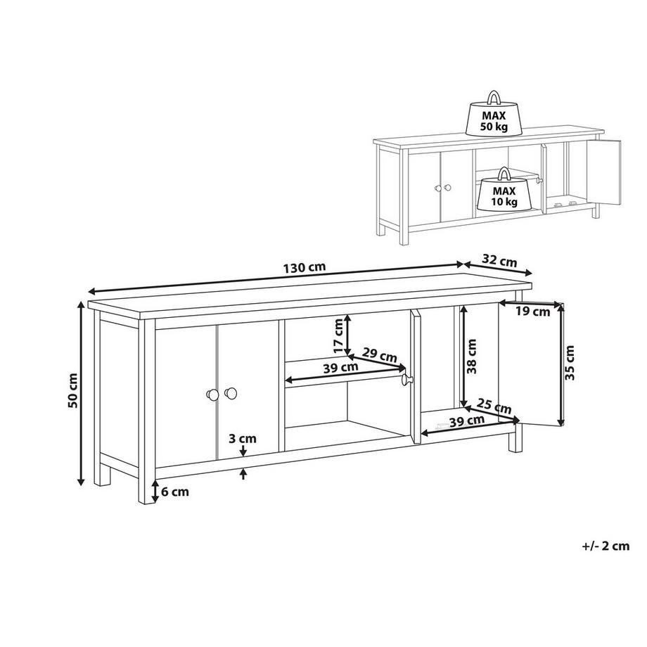Beliani Meuble TV en Sassafras  SALTON  