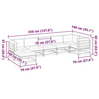 VidaXL set divano da giardino Legno di douglas  