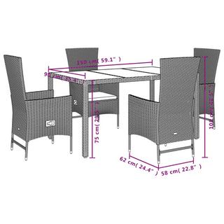 VidaXL set da pranzo da giardino Polirattan  