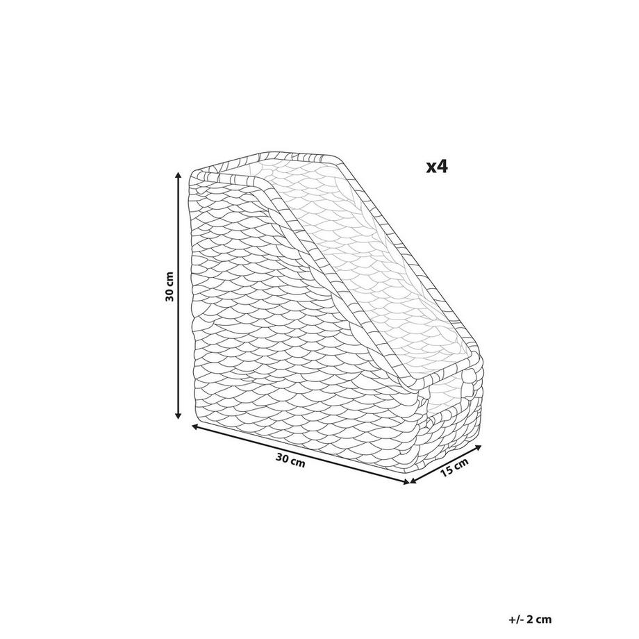 Beliani Korb, Büroaccessoires en Fibre de jacinthe d\'eau Boho BAOLOC  