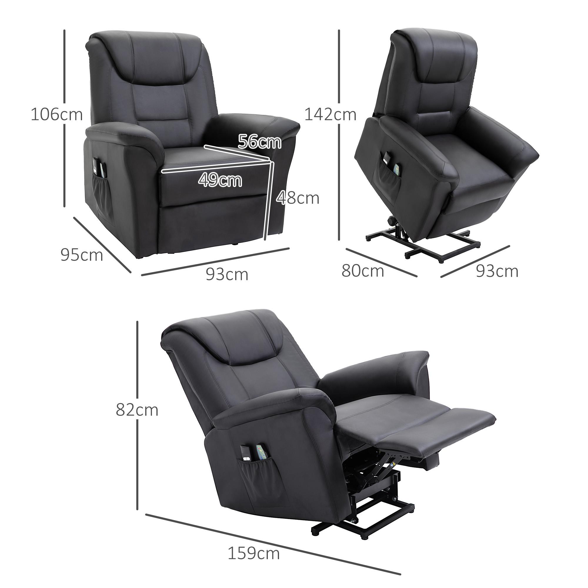 HOMCOM  Fauteuil avec aide à se lever 