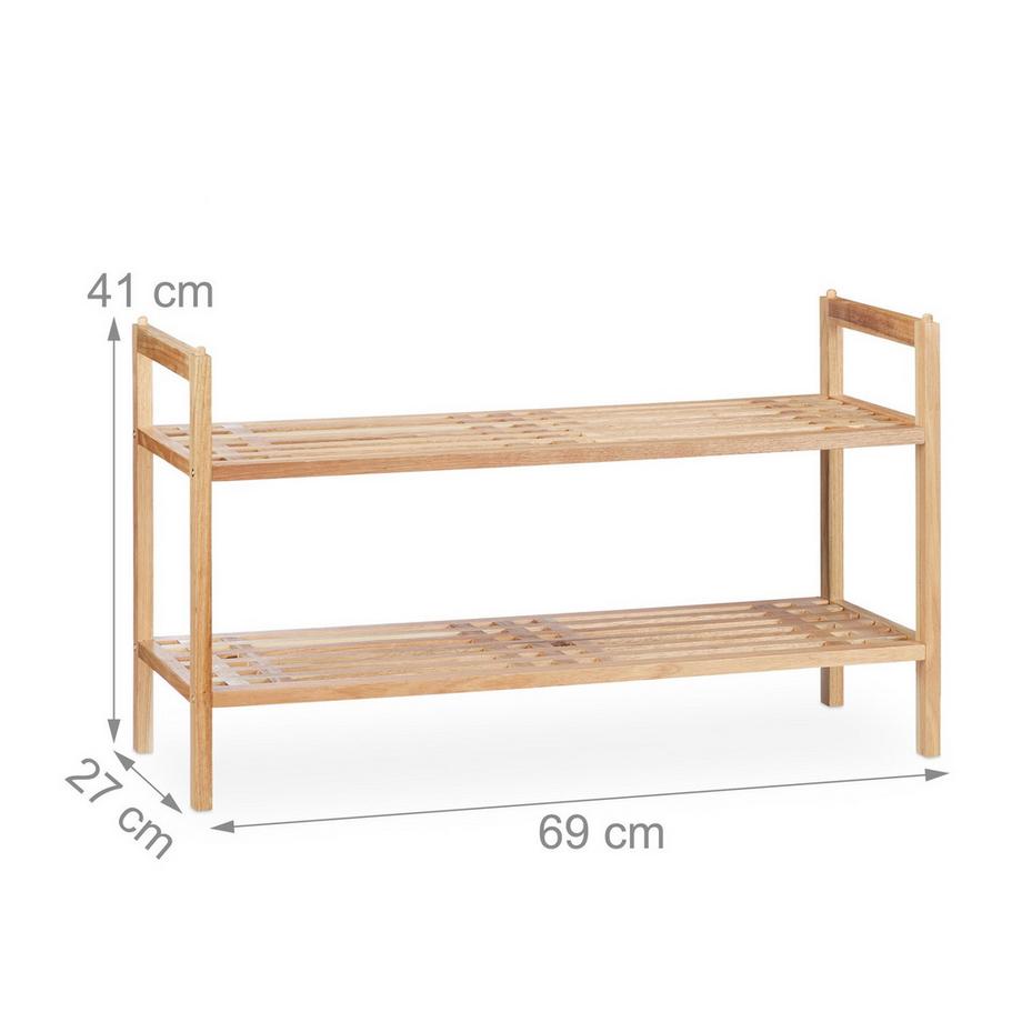 B2X Scaffale portascarpe impilabile in noce  
