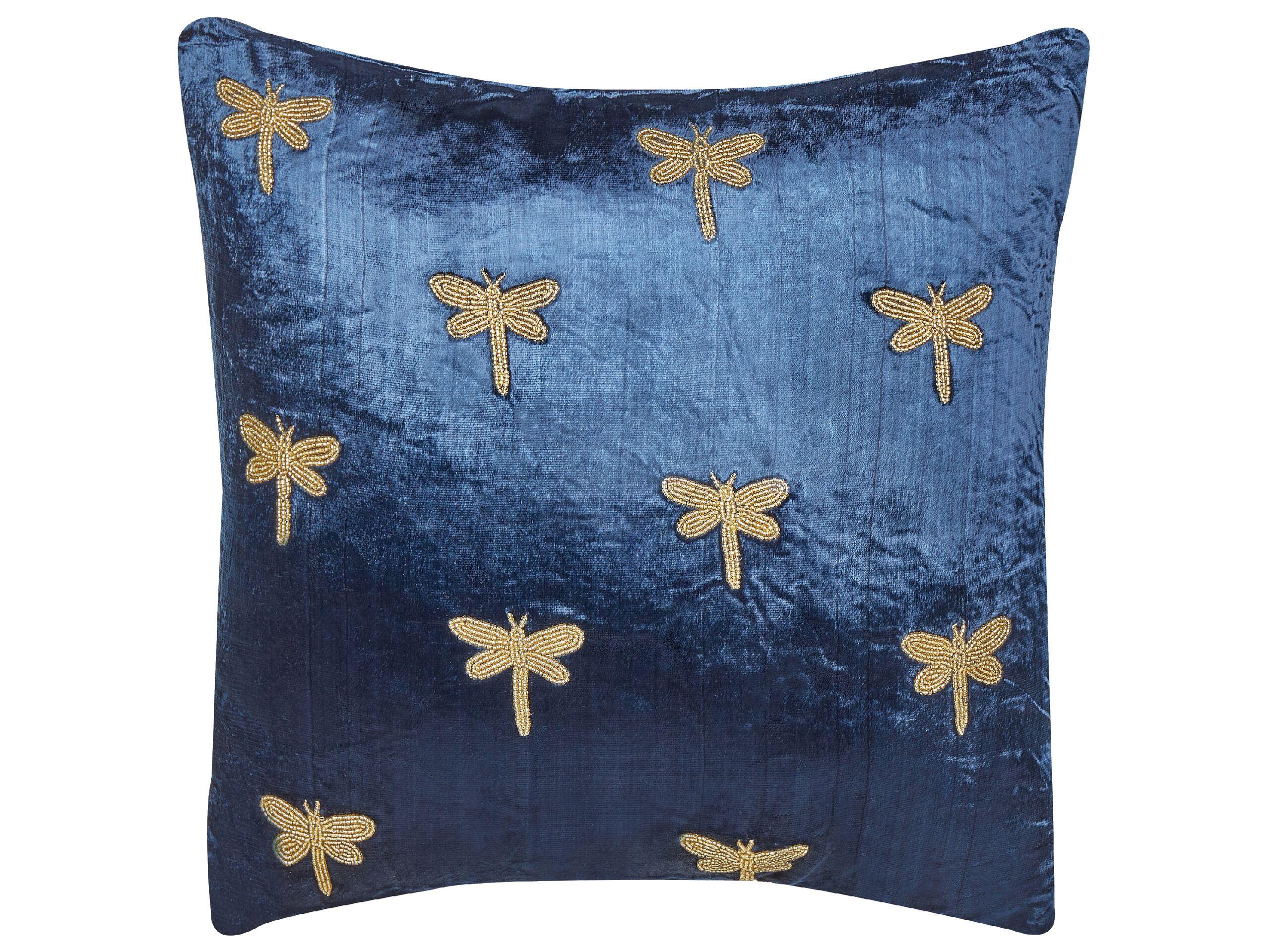 Beliani Coussin en Velours Moderne BLUESTEM  