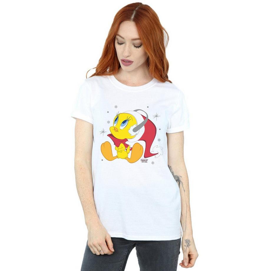 LOONEY TUNES Tweety Bird Natale Cappello di Babbo Natale T-Shirt  