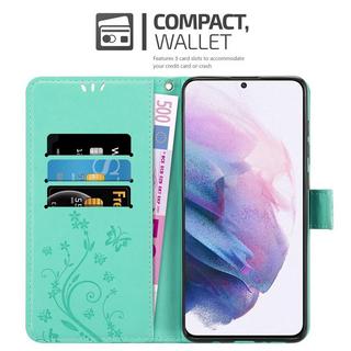 Cadorabo  Housse compatible avec Samsung Galaxy S21 5G - Coque de protection au design floral avec fermeture magnétique, fonction de support et emplacements pour cartes 