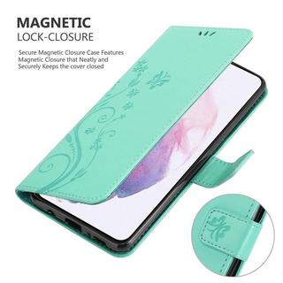 Cadorabo  Housse compatible avec Samsung Galaxy S21 5G - Coque de protection au design floral avec fermeture magnétique, fonction de support et emplacements pour cartes 