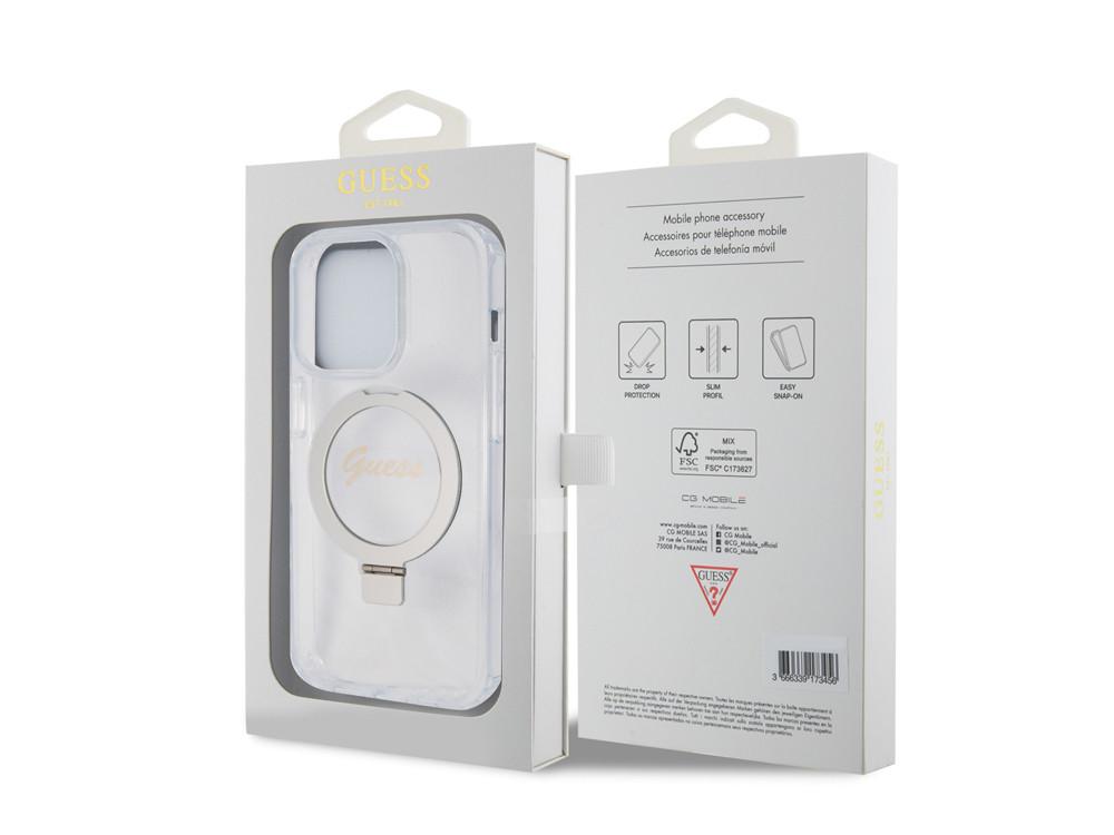 GUESS  Coque Magsafe iPhone 15 Pro Ring Stand 