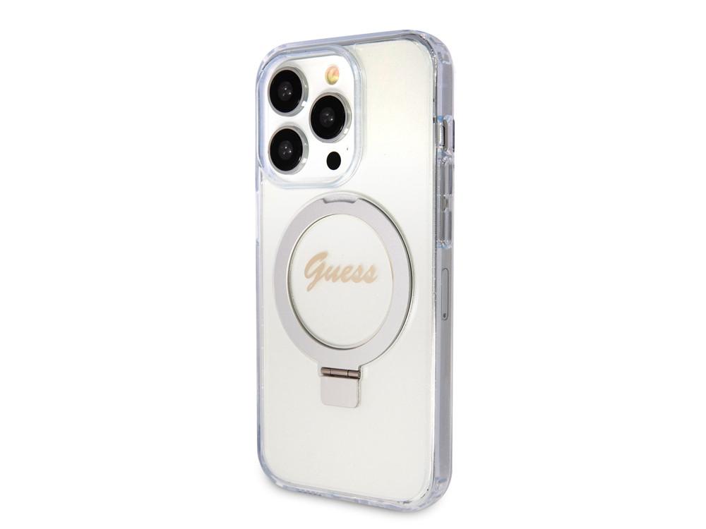 GUESS  Coque Magsafe iPhone 15 Pro Ring Stand 