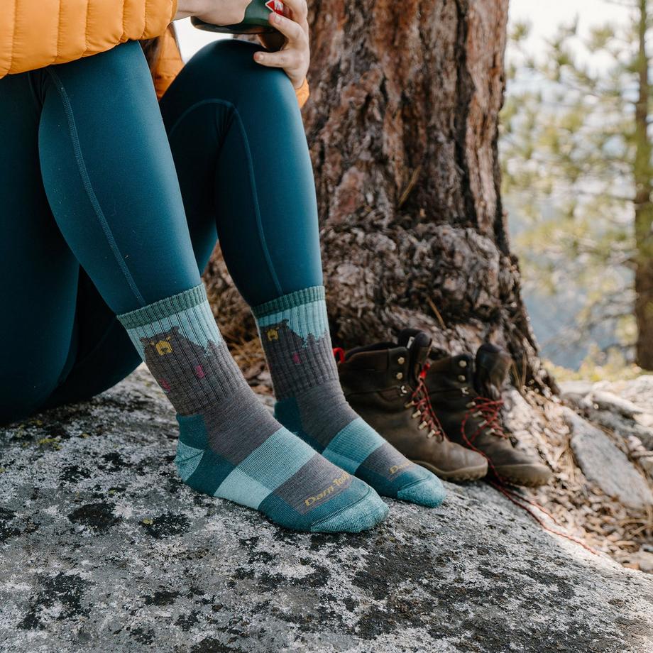 Darn Tough Vermont  Darn Tough Chaussettes Femme Randonnée Motif Ours Laine Mérinos Originales 