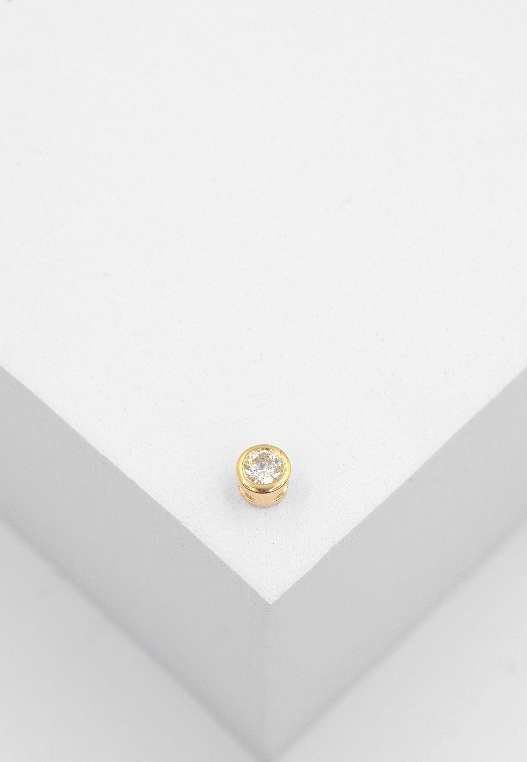 MUAU Schmuck  Solitär Anhänger Zargenfassung Gelbgold 750 Diamant 0.20ct. 5.5x5.5mm 