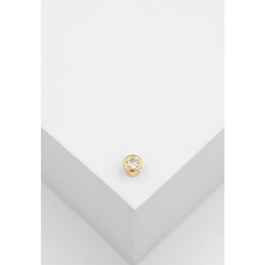 MUAU Schmuck  Solitär Anhänger Zargenfassung Gelbgold 750 Diamant 0.20ct. 5.5x5.5mm 