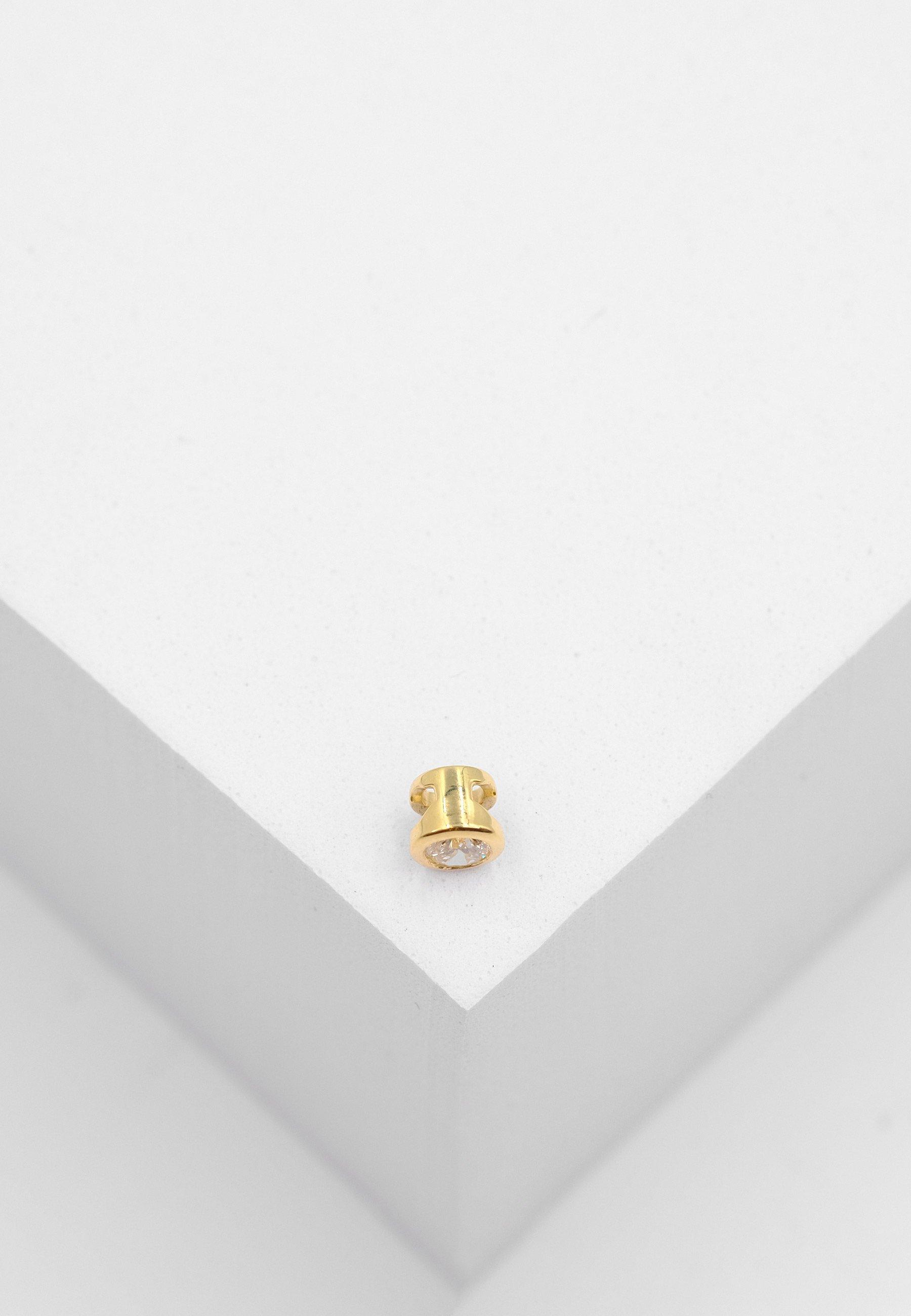 MUAU Schmuck  Solitär Anhänger Zargenfassung Gelbgold 750 Diamant 0.20ct. 5.5x5.5mm 