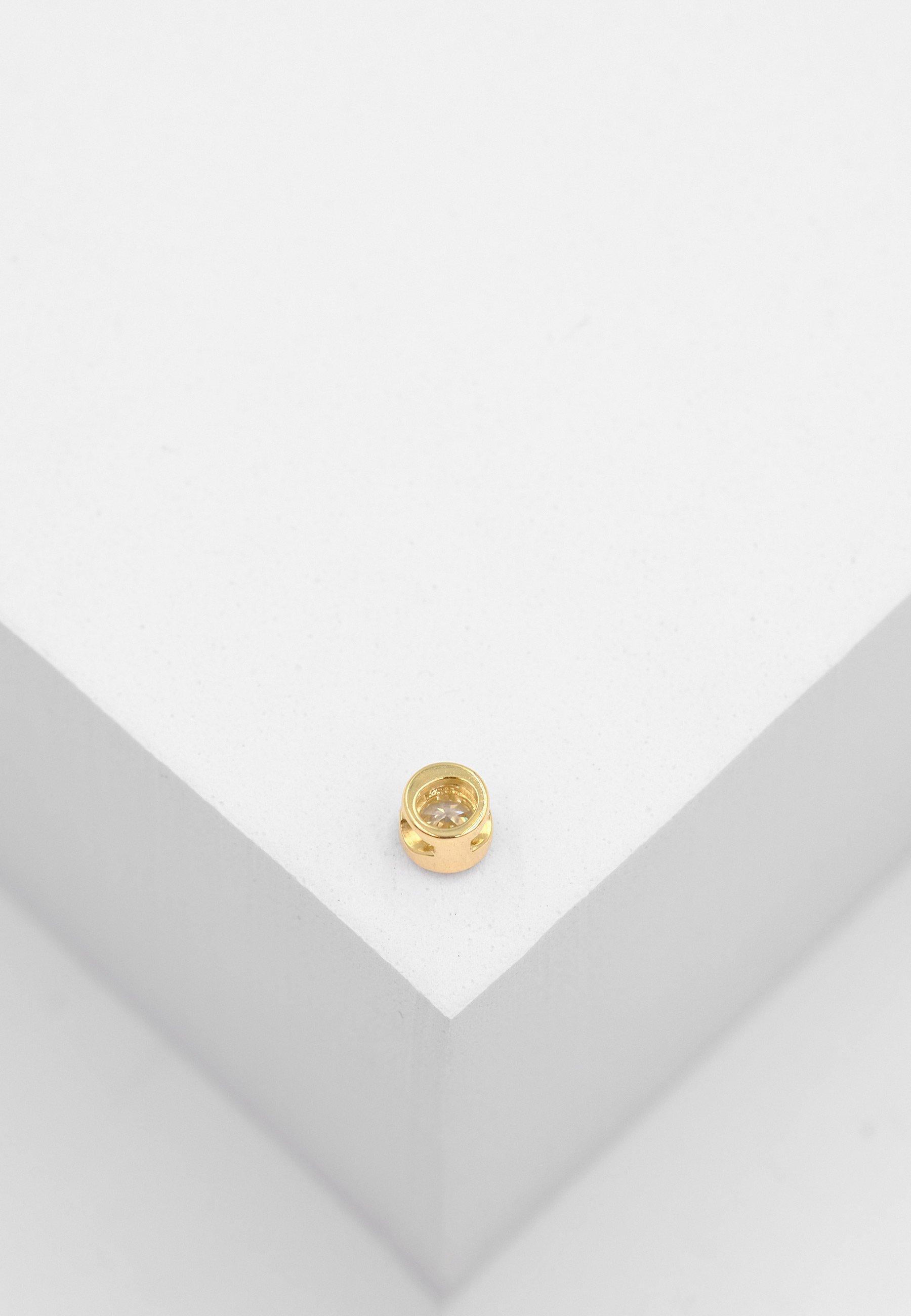 MUAU Schmuck  Solitär Anhänger Zargenfassung Gelbgold 750 Diamant 0.20ct. 5.5x5.5mm 