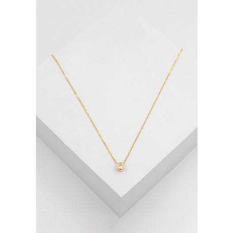 MUAU Schmuck  Solitär Anhänger Zargenfassung Gelbgold 750 Diamant 0.20ct. 5.5x5.5mm 