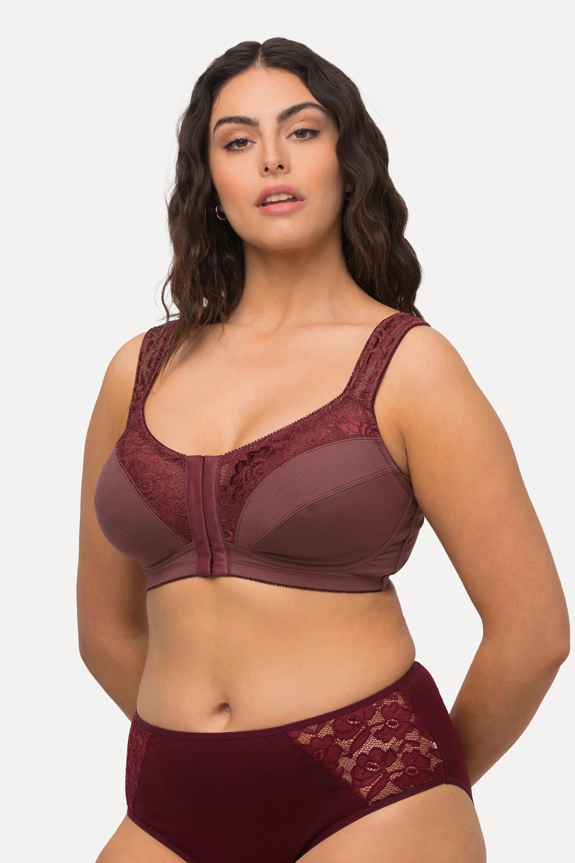 Ulla Popken  Soutien-gorge de maintien, sans armatures, fermé à l'avant, bonnet C - D 